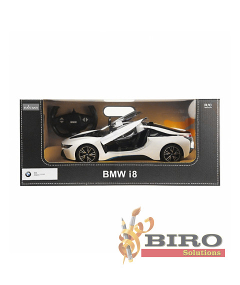 RS Mașină cu telecomandă RASTAR 1:14 BMW I8 albă, 43718